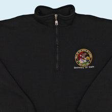 Lade das Bild in den Galerie-Viewer, Russell Athletic Quarter Zip "Secretary of State" 90er Made in the USA, schwarz, L/XL