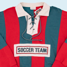 Lade das Bild in den Galerie-Viewer, Adidas Polo/Sweatshirt "Soccer Team" 90er, grün/rot, L