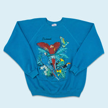 Lade das Bild in den Galerie-Viewer, Hanes Sweatshirt "Save our tropical Rainforest" 1990 Made in the USA, blau, L