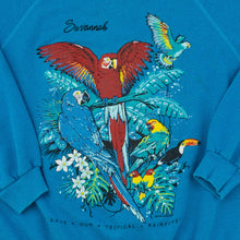 Lade das Bild in den Galerie-Viewer, Hanes Sweatshirt "Save our tropical Rainforest" 1990 Made in the USA, blau, L