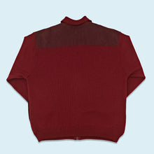 Lade das Bild in den Galerie-Viewer, Tabaroni Jacke dünn "Strick & Leder" Made in Italy, rot, XL