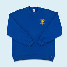Lade das Bild in den Galerie-Viewer, Russell Athletic Sweatshirt "Wheat Ride" 90er Made in the USA, blau, L/XL