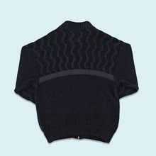 Lade das Bild in den Galerie-Viewer, Strickjacke 80er, blau, M