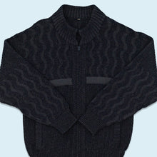 Lade das Bild in den Galerie-Viewer, Strickjacke 80er, blau, M