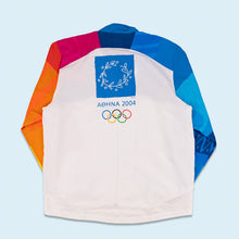 Lade das Bild in den Galerie-Viewer, Adidas Trainigsjacke dünn "Athen Olympia" 2004, weiß/blau, XL
