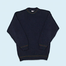Lade das Bild in den Galerie-Viewer, Strickpullover 90er, blau, L