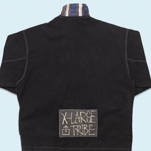 Lade das Bild in den Galerie-Viewer, X-Large Tribe x Adidas Zip Jacke dünn 90er, schwarz, XL breit