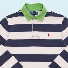 Lade das Bild in den Galerie-Viewer, Polo Ralph Lauren Polo Longsleeve 90er/00er Custom Fit, weiß/blau, M
