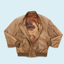 Lade das Bild in den Galerie-Viewer, Lederjacke "echtes Leder" 90er mit leichten Schulterpolstern, braun, L