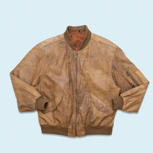 Lade das Bild in den Galerie-Viewer, Lederjacke "echtes Leder" 90er mit leichten Schulterpolstern, braun, L