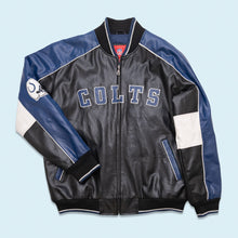 Lade das Bild in den Galerie-Viewer, NFL Jacke "Indianapolis Colts" Kunstleder, schwarz/blau, L/XL