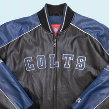 Lade das Bild in den Galerie-Viewer, NFL Jacke "Indianapolis Colts" Kunstleder, schwarz/blau, L/XL