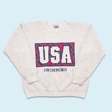 Lade das Bild in den Galerie-Viewer, LAB Bedford Sweatshirt "USA Swimming" 90er, grau, M breit