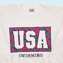 Lade das Bild in den Galerie-Viewer, LAB Bedford Sweatshirt "USA Swimming" 90er, grau, M breit