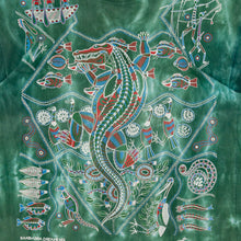Lade das Bild in den Galerie-Viewer, Churinga T-Shirt "Kanbarra Dreaming" 90er single stitch Made in Australia, grün, XL