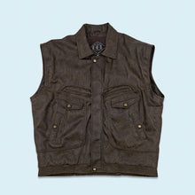 Lade das Bild in den Galerie-Viewer, EEI Jacke/Weste "echtes Leder", braun, XXL