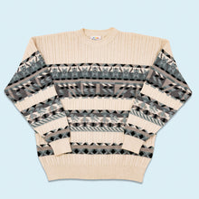 Lade das Bild in den Galerie-Viewer, Monello Strickpullover Made in Italy 90er, beige/blau/grau, XL