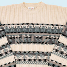 Lade das Bild in den Galerie-Viewer, Monello Strickpullover Made in Italy 90er, beige/blau/grau, XL