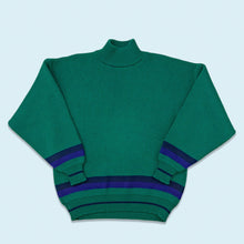 Lade das Bild in den Galerie-Viewer, Strickpullover 90er Made in France, grün/blau, L/XL