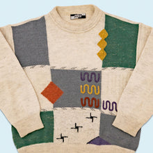 Lade das Bild in den Galerie-Viewer, Monte Carlo Strickpullover 90er Made in Italy, grau/beige, M
