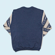 Lade das Bild in den Galerie-Viewer, Strickpullover 90er, blau/grau, L