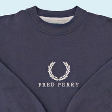 Lade das Bild in den Galerie-Viewer, Fred Perry Sweatshirt 00er, blau, XS/S sehr schmal