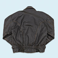 Lade das Bild in den Galerie-Viewer, Lederjacke "echtes Leder" 80er/90er mit Schulterpolstern, schwarz, L/XL