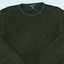 Lade das Bild in den Galerie-Viewer, Nautica Strickpullover/Sweatshirt "Material ähnlich wie velours", grün, M/L