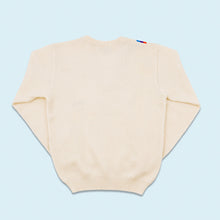 Lade das Bild in den Galerie-Viewer, BMW by Pepino V-Neck Strickpullover "M-Style" 80er Made in West Germany, beige/weiß, XS