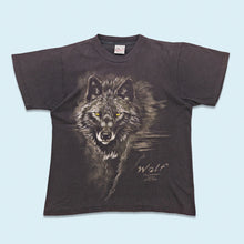 Lade das Bild in den Galerie-Viewer, Harlequin T-Shirt "Wolf" 90er Made in the USA, schwarz, S