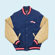 Lade das Bild in den Galerie-Viewer, Lamasz Sport College Jacke "Evinrude" 00er Made in Canada, blau/beige, L