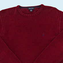 Lade das Bild in den Galerie-Viewer, Nautica Strickpullover/Sweatshirt "Material ähnlich wie velours", rot, M/L