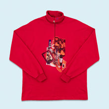 Lade das Bild in den Galerie-Viewer, Mäser Quarter Zip Longsleeve "Ski" 90er Made in Austria, rot, L