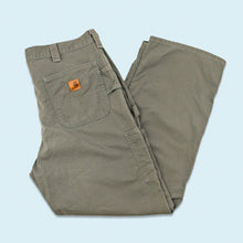 Lade das Bild in den Galerie-Viewer, Carhartt Hose "Carpenter canvas workwear" 00er Made in Mexico, grün/grau, 38/32
