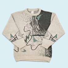 Lade das Bild in den Galerie-Viewer, Strickpullover 90er, grau, M