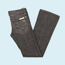 Lade das Bild in den Galerie-Viewer, Fox Jeans Hose "Girls brilliant 5 black Jean" low waist boot cut DS Sample 00er, blau, 30/32