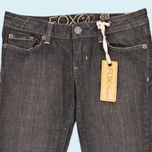 Lade das Bild in den Galerie-Viewer, Fox Jeans Hose "Girls brilliant 5 black Jean" low waist boot cut DS Sample 00er, blau, 30/32