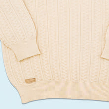 Lade das Bild in den Galerie-Viewer, Disc 2000 Strickpullover 80er Made in West Germany, beige/weiß, L