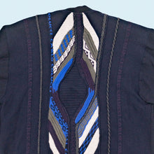 Lade das Bild in den Galerie-Viewer, Carlo Colucci Cardigan/Strickpullover 90er Made in the USA, blau, L/XL