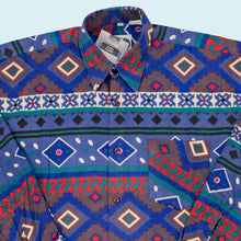 Lade das Bild in den Galerie-Viewer, Highland Hemd "aztec" 90er/00er, blau, L