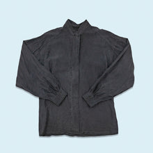 Lade das Bild in den Galerie-Viewer, S.Oliver Hemd "100% Seide" 90er, schwarz, M/L Damen