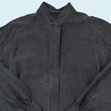 Lade das Bild in den Galerie-Viewer, S.Oliver Hemd "100% Seide" 90er, schwarz, M/L Damen