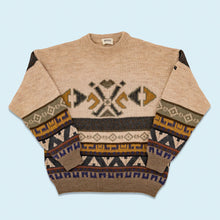 Lade das Bild in den Galerie-Viewer, Hugo Boss Strickpullover 90er Made in Italy, braun/beige, M/L breit