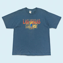 Lade das Bild in den Galerie-Viewer, Gildan Ultra Cotton T-Shirt "Las Vegas" 00er, grau/blau, XL