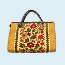 Lade das Bild in den Galerie-Viewer, Handtasche "Blumen" 50er/60er, grün/beige