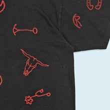 Lade das Bild in den Galerie-Viewer, Oneita Power-T T-Shirt "Cowboy AOP" 90er Made in the USA single stitch, schwarz, XL