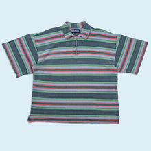 Lade das Bild in den Galerie-Viewer, Bloom & Action Poloshirt "colorblock" 90er, grün/lila, XL
