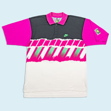Lade das Bild in den Galerie-Viewer, Nike Challenge Court Poloshirt "Andre Agassi" 90er Made in Italy, weiß/schwarz/lila, M/L