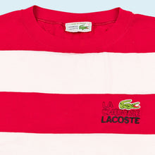 Lade das Bild in den Galerie-Viewer, Lacoste T-Shirt "La Chemise Lacoste" 90er single stitch Made in France, rot/weiß, M breit
