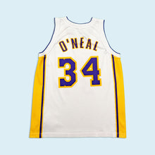 Lade das Bild in den Galerie-Viewer, Champion Trikot "LA Lakers Shaquille O'Neal" 00er Made in Italy, weiß/gelb, M